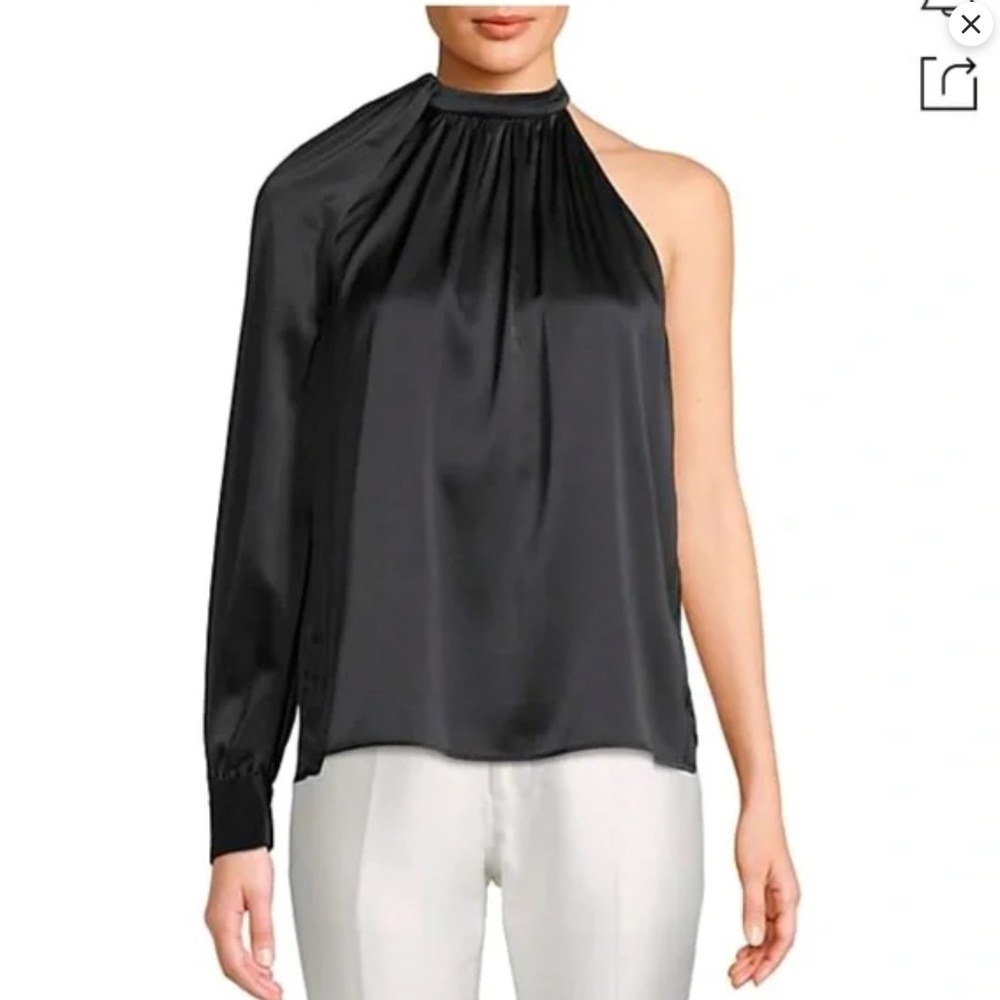 A.L.C Piper Stretch Silk One-shoulder Blouse